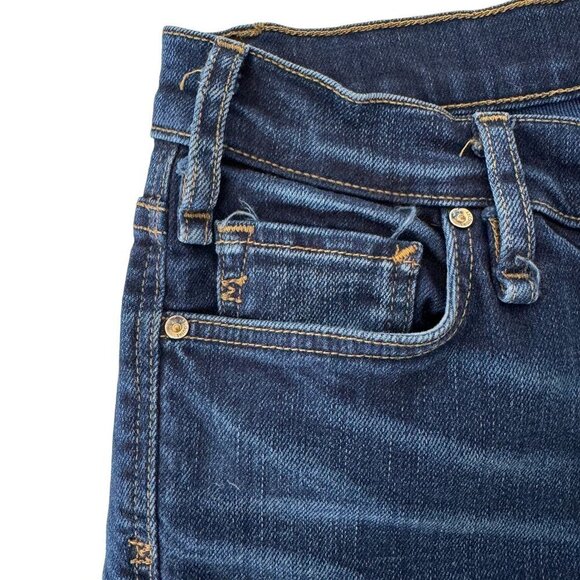 McGuire Denim Distressed Button Front Raw Hem Denim Shorts 25 - Picture 4 of 9